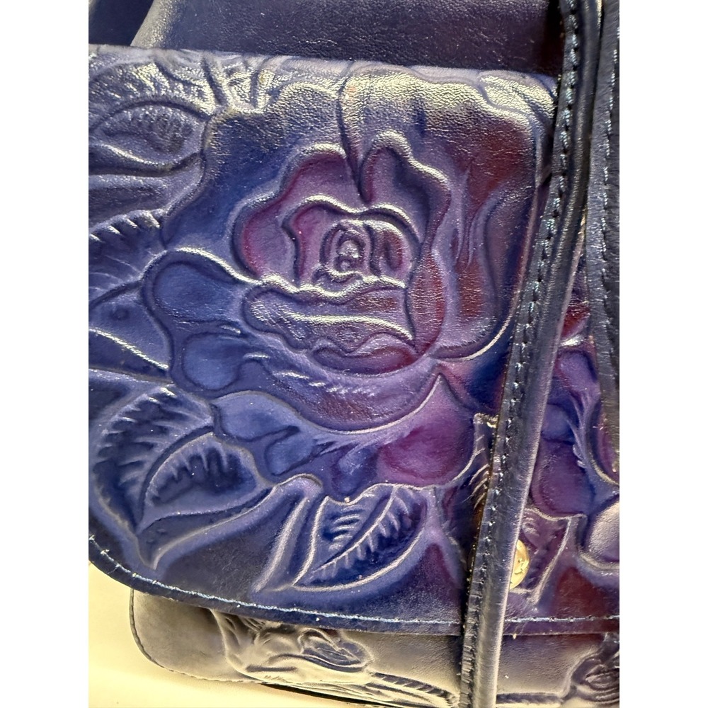 Patricia Nash SABINA Leather Crossbody Drawstring Bag Plus Pouch PATRIOT BLUE - Picture 6 of 12